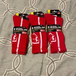 NWT under armour baseball crew socks men’s size medium show size 4-8 1/2.